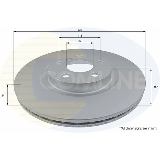 Comline 2 x Internally Vented Front Brake Discs ADC2804V
