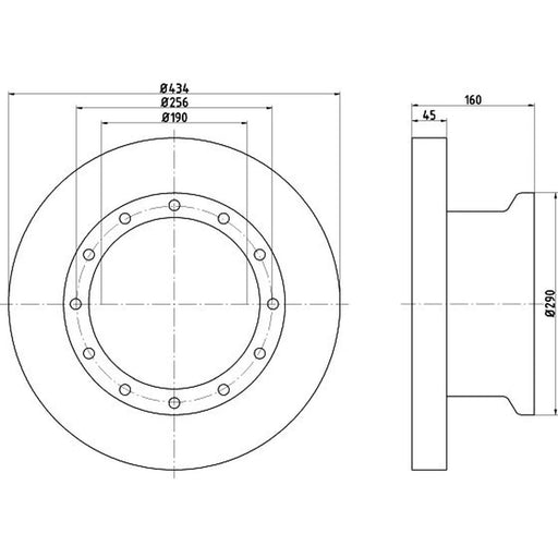 Textar 2 x Solid Rear Brake Discs 93105100