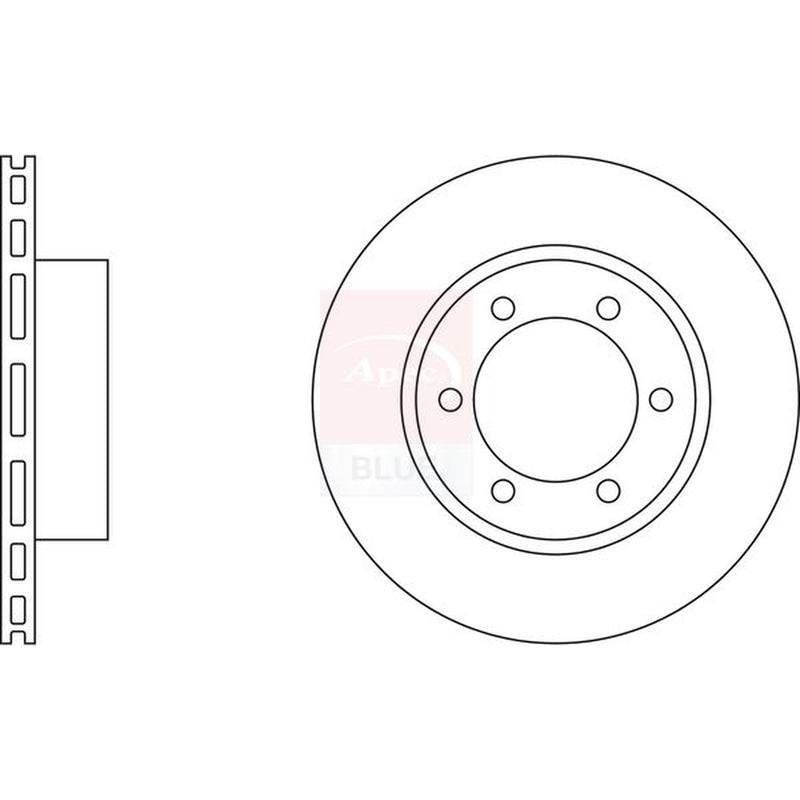 Apec 2 x Vented Front Brake Discs SDK6319