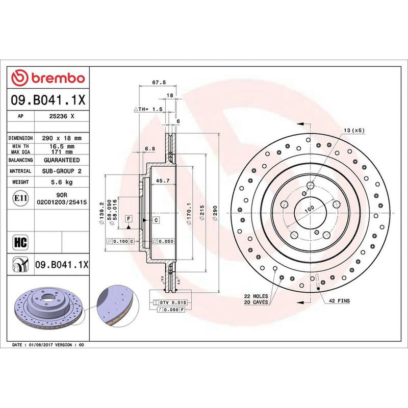 Brembo Xtra 2 x / Rear Brake Discs 09.B041.1X
