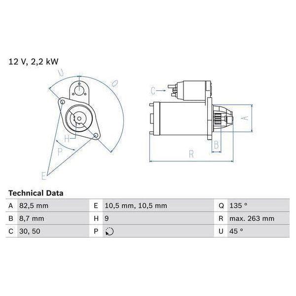 Bosch Reman Starter Motor 1592 0986015920 Bosch  - Town Parts