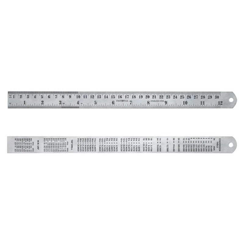 Faithfull Steel Rule 300mm / 12in x 25mm - FAIRULE300SS