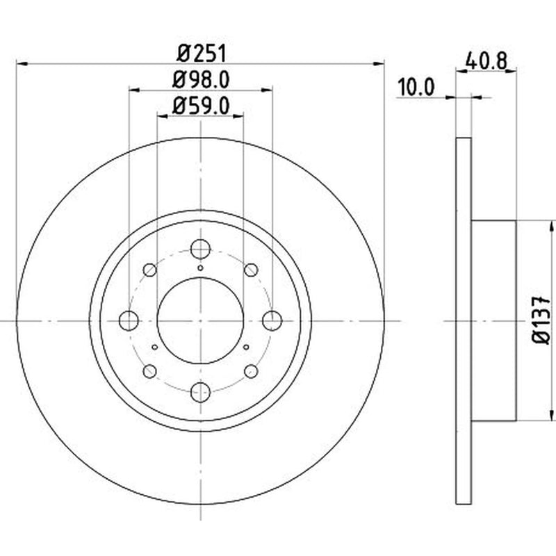 Mintex 2 x Solid Rear Brake Discs MDC2237