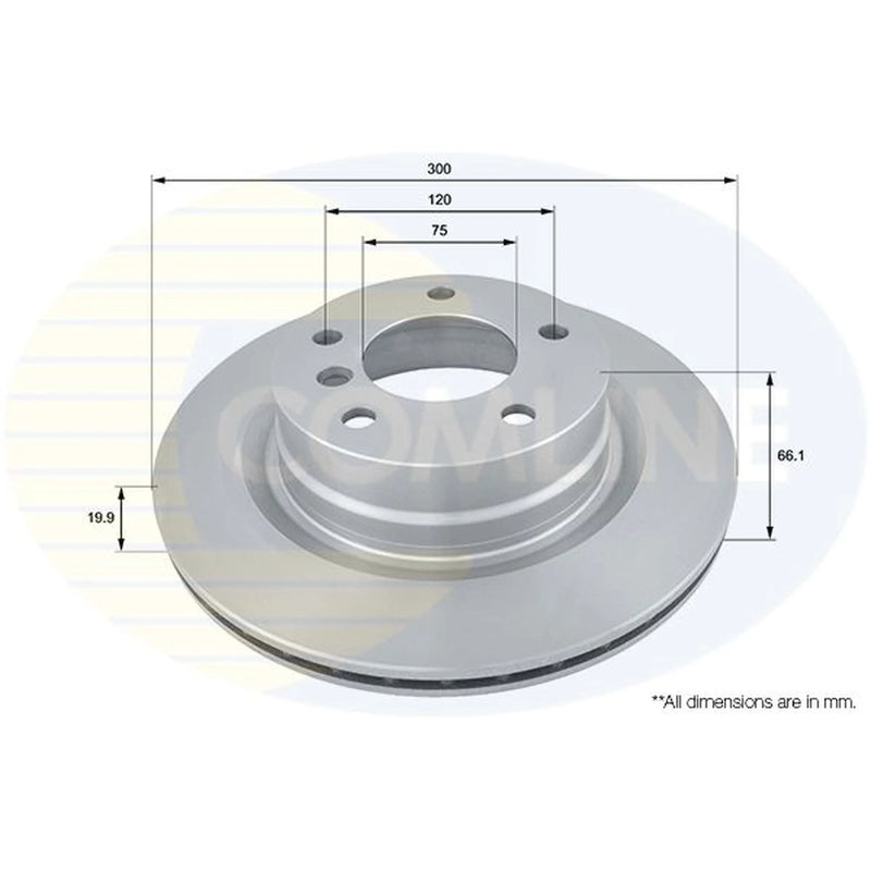Comline 2 x Internally Vented Rear Brake Discs ADC1718V