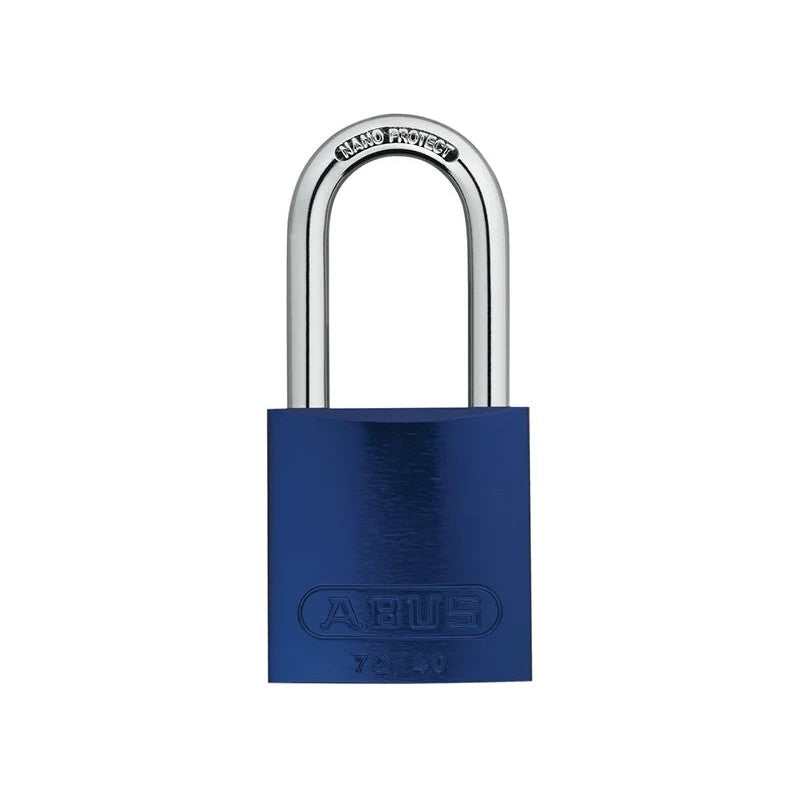 ABUS Mechanical 72/40mm Aluminium Padlock 40mm Long Shackle Blue Keyed Alike