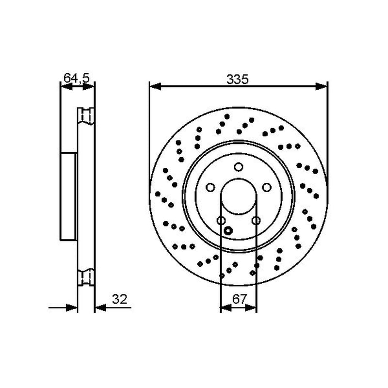Bosch 2 x Vented Front Brake Discs 0 986 479 413