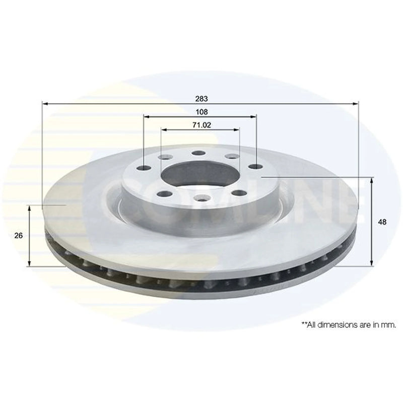 Comline 2 x Front Brake Discs ADC2727V