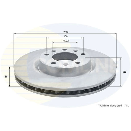 Comline 2 x Front Brake Discs ADC2727V