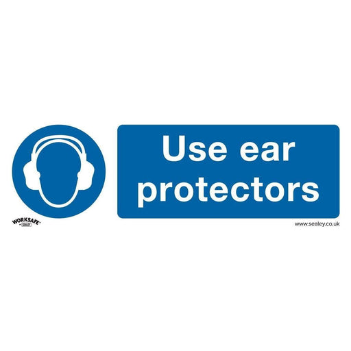 Sealey Mandatory Safety Sign Use Ear Protectors Rigid Plastic SS10P1 Sealey  - Town Parts