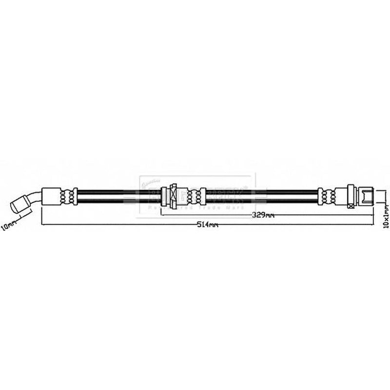 Borg & Beck Brake Hydraulic Hose Line Rear Left BBH8601