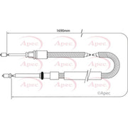 Apec Handbrake Cable Left Rear CAB1044