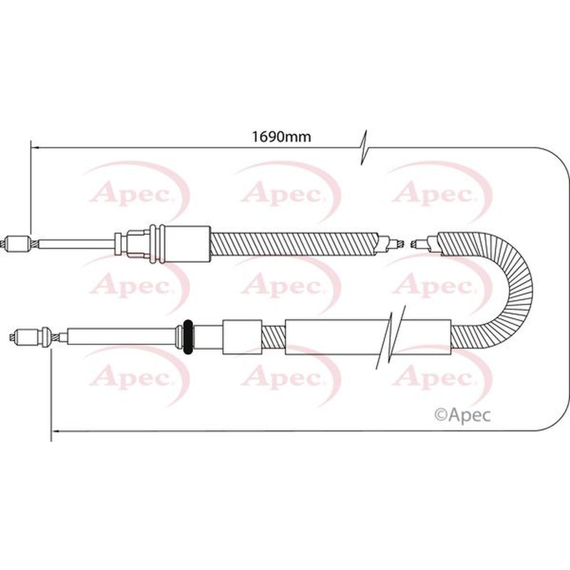 Apec Handbrake Cable Left Rear CAB1044