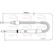Apec Handbrake Cable Left Rear CAB1044