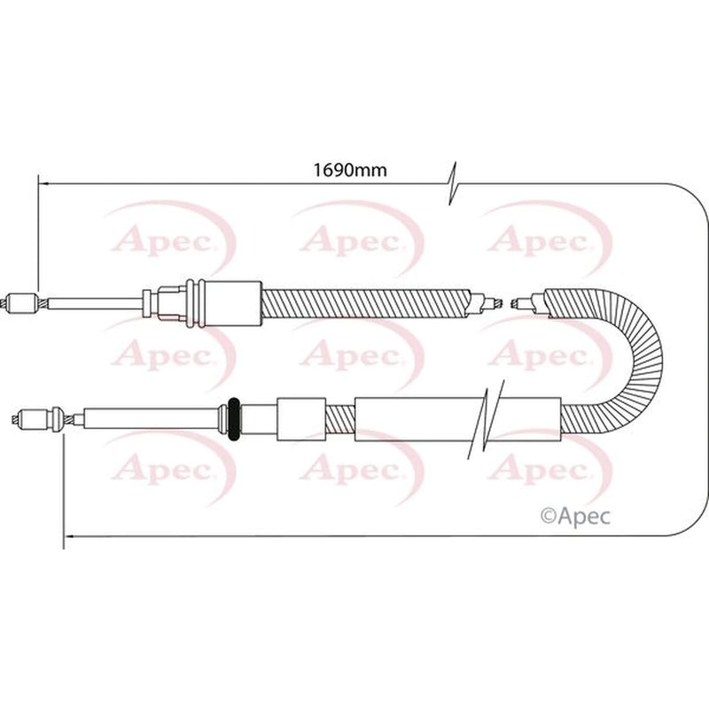 Apec Handbrake Cable Left Rear CAB1044