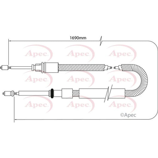 Apec Handbrake Cable Left Rear CAB1044