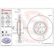 Brembo 2 x Internally Vented Front Brake Discs 09.D064.11