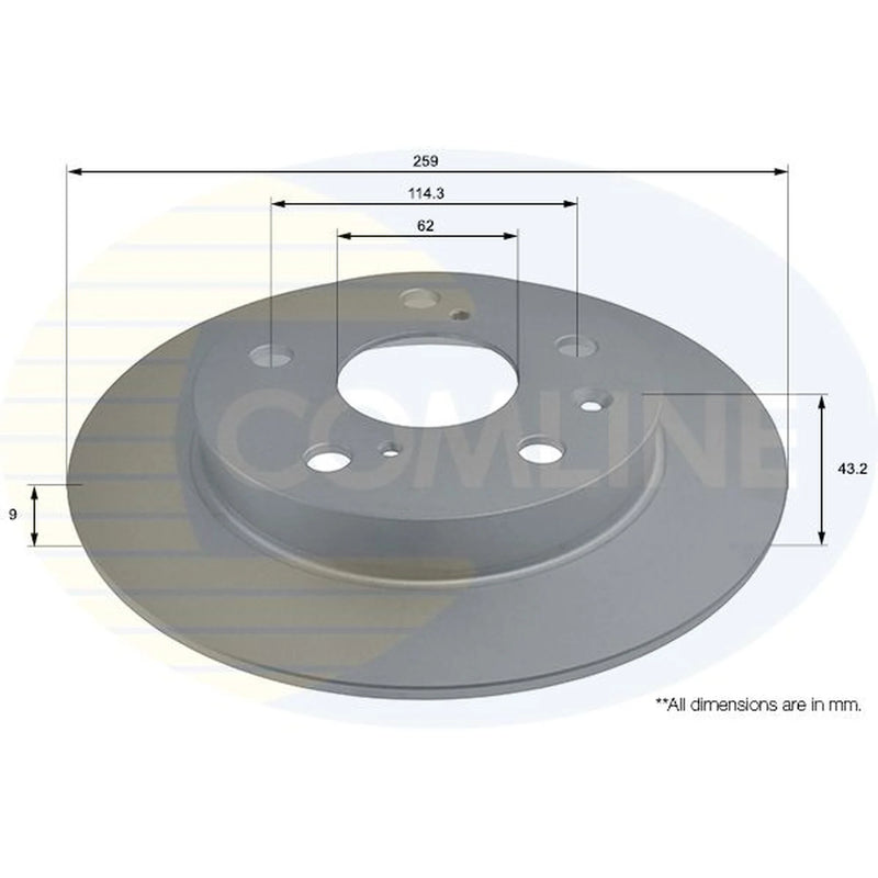 Comline 2 x Solid Rear Brake Discs ADC0940