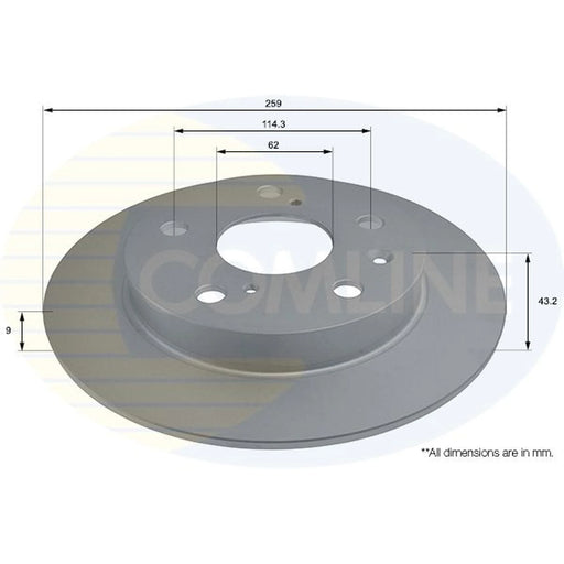 Comline 2 x Solid Rear Brake Discs ADC0940
