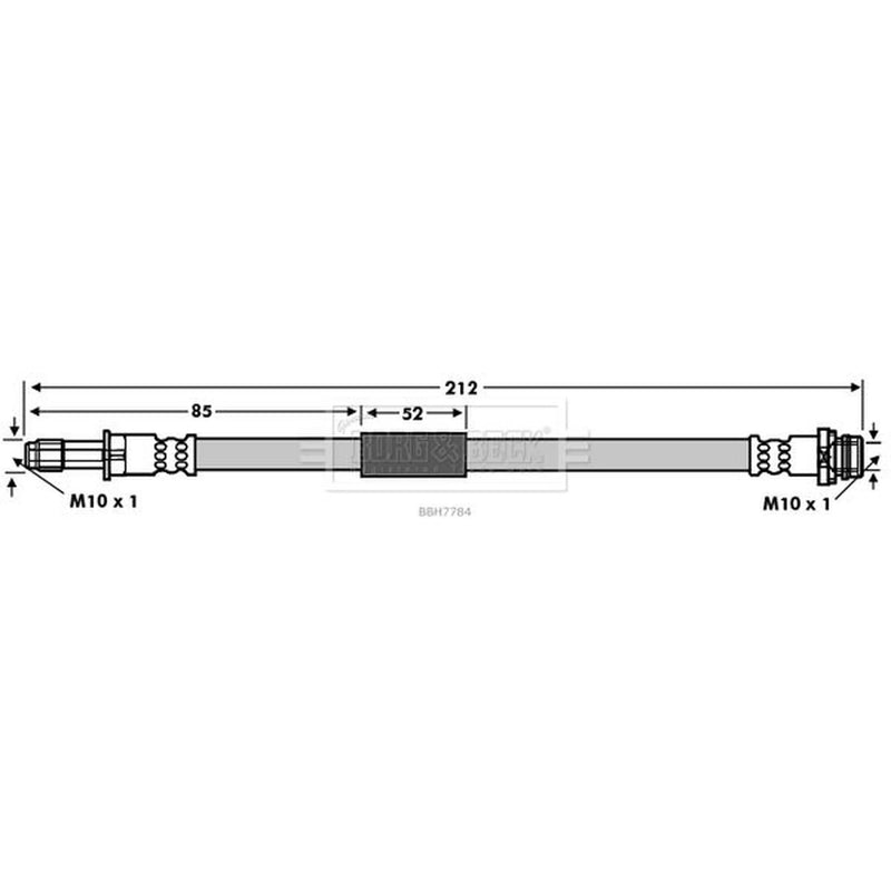 Borg & Beck Brake Hydraulic Hose Line Rear Left BBH7784