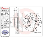 Brembo 2 x Perforated/Vented Front Brake Discs 09.D805.11