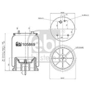 Febi Air Suspension Bellow 242mm 105869