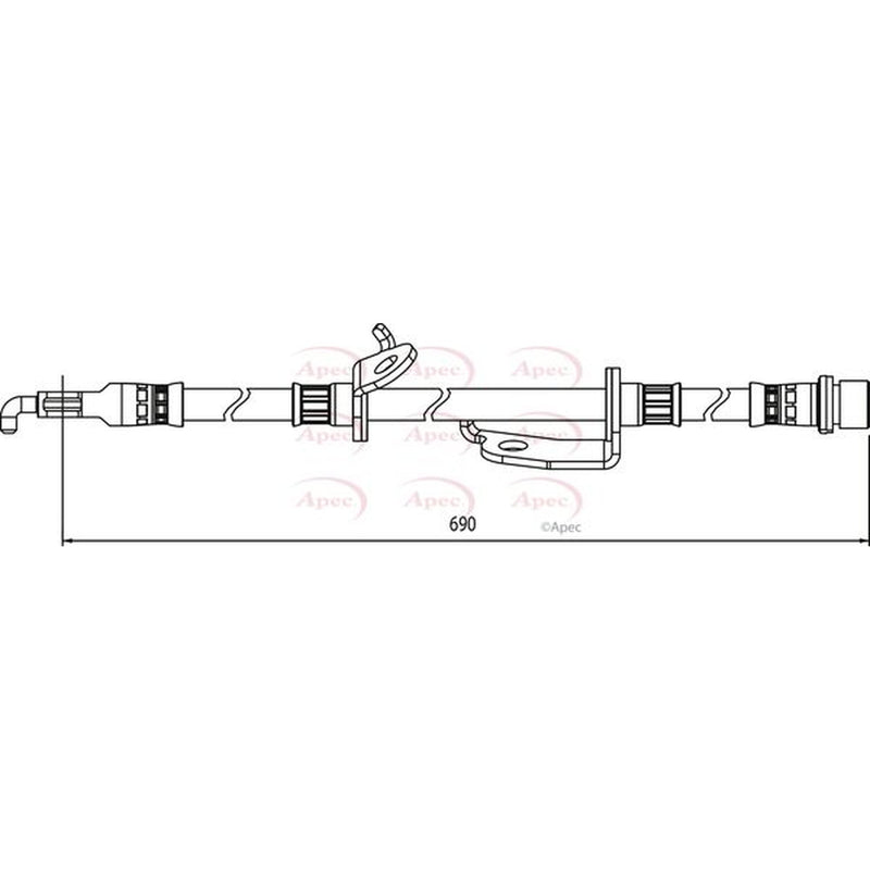 Apec Brake Hydraulic Hose Line Front Right HOS4127