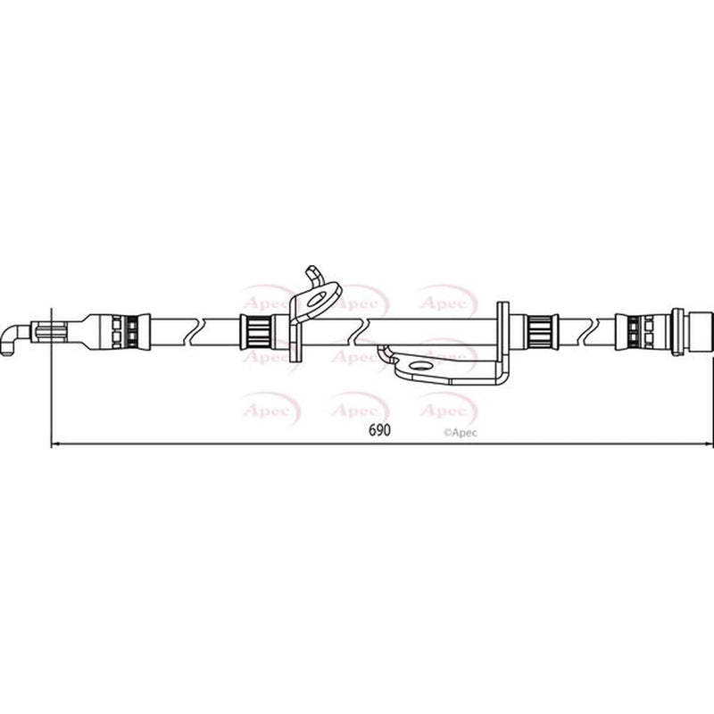 Apec Brake Hydraulic Hose Line Front Right HOS4127