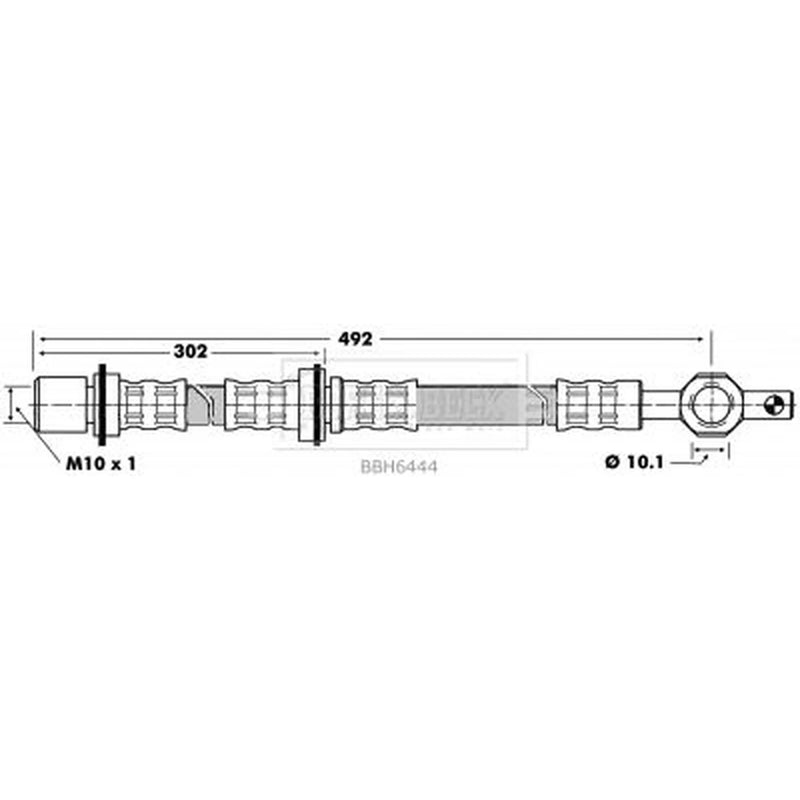 Borg & Beck Brake Hydraulic Hose Line Front Left BBH6444