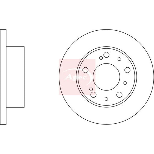Apec 2 x Solid Front Brake Discs DSK548