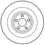 Borg & Beck 2 x Vented Rear Brake Discs BBD6017S