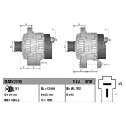 Denso Car Alternator 12V DAN2019