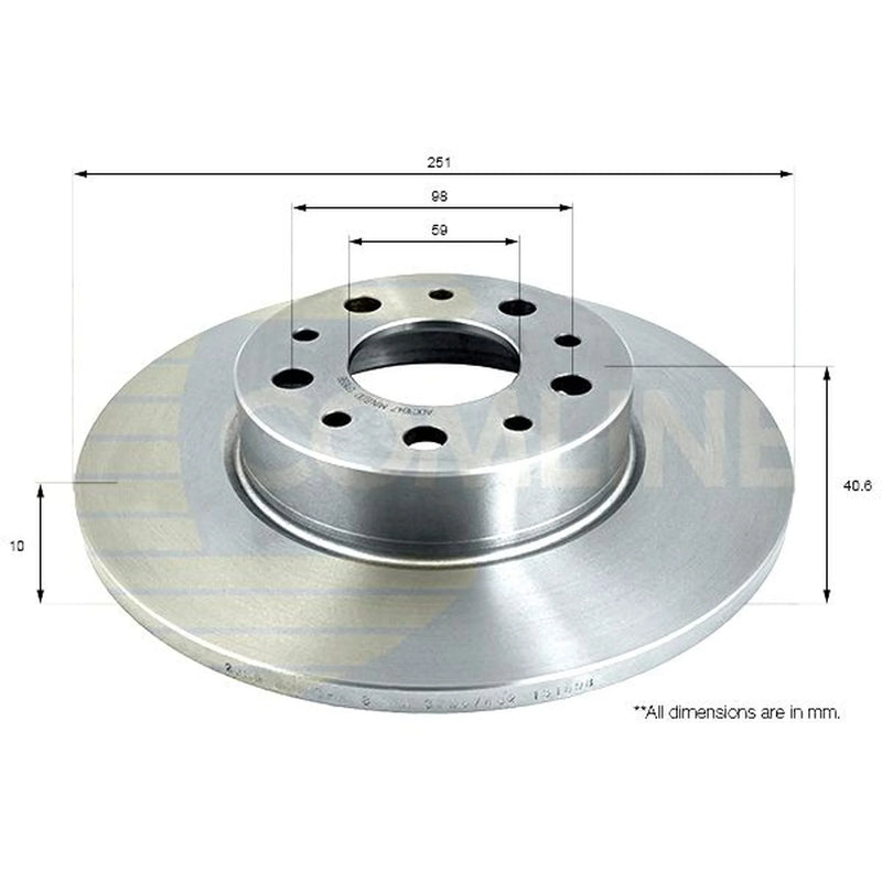 Comline 2 x Solid Rear Brake Discs ADC1847