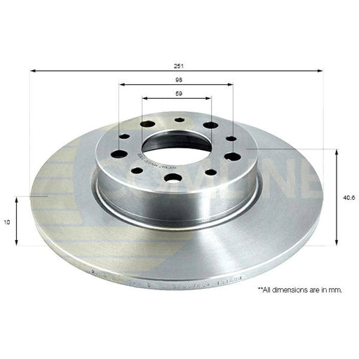Comline 2 x Solid Rear Brake Discs ADC1847