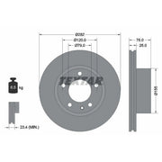 Textar 2 x Vented Front Brake Discs 92026700