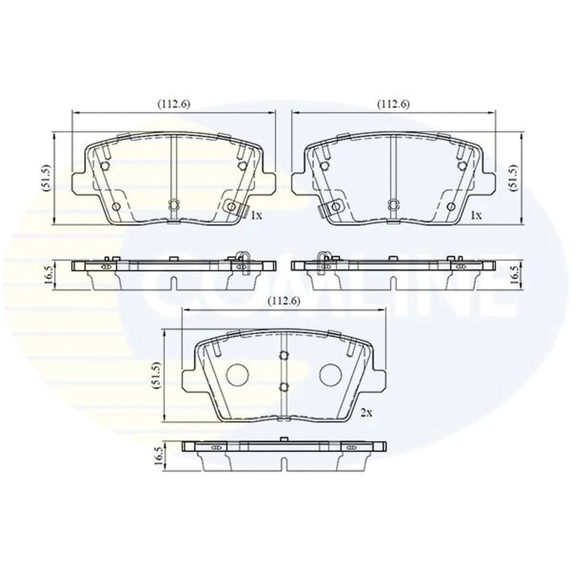 Comline 4 x Rear Brake Pad Set CBP32758