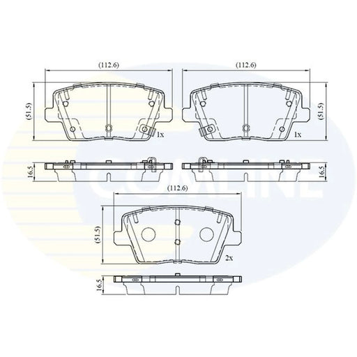 Comline 4 x Rear Brake Pad Set CBP32758