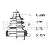 First Line Drive Shaft Bellow Kit Front Left FCB6392