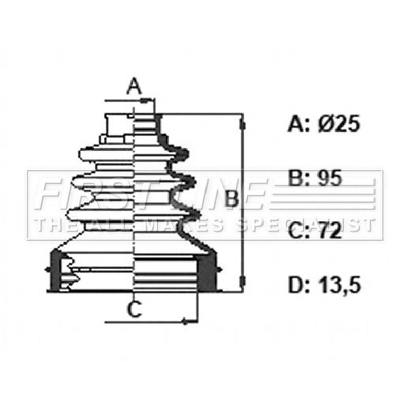First Line Drive Shaft Bellow Kit Front Left FCB6392