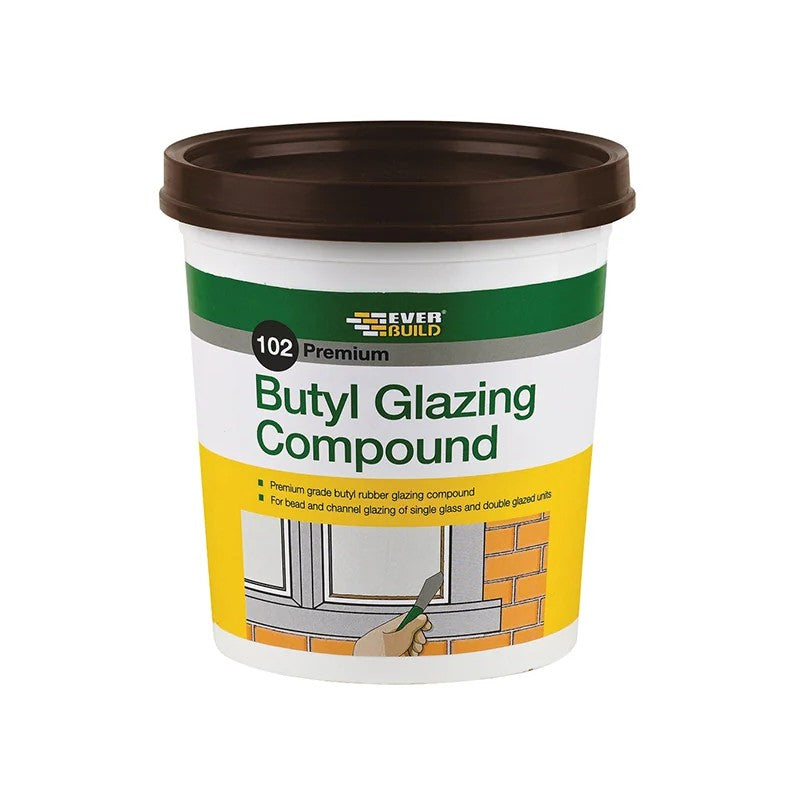 Everbuild Sika 102 Butyl Glazing Compound Brown 2kg - 489029