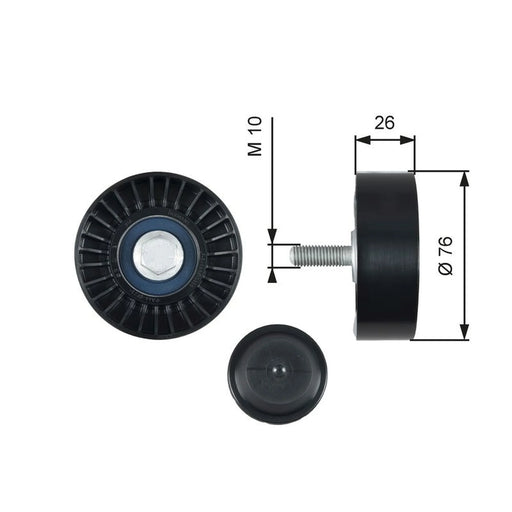 Gates V-Ribbed Belt Deflection/Guide Pulley T36485