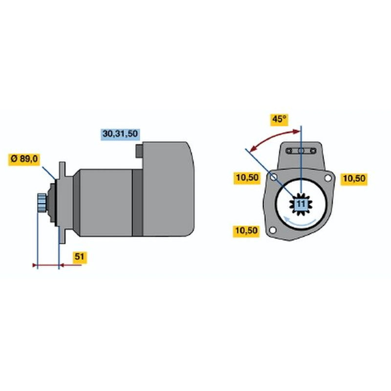 Bosch Starter Motor 24V 5.4kW 11 Teeth 0 001 416 009