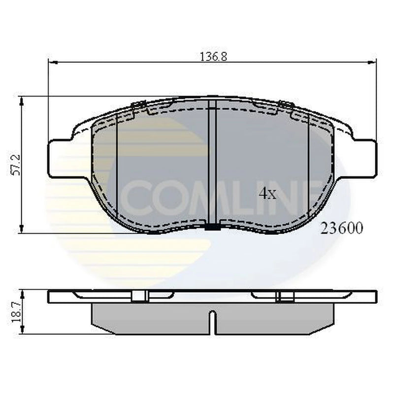Comline 4 x Front Brake Pad Set CBP01038