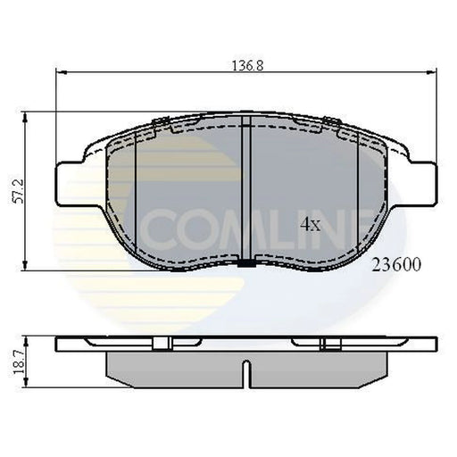 Comline 4 x Front Brake Pad Set CBP01038
