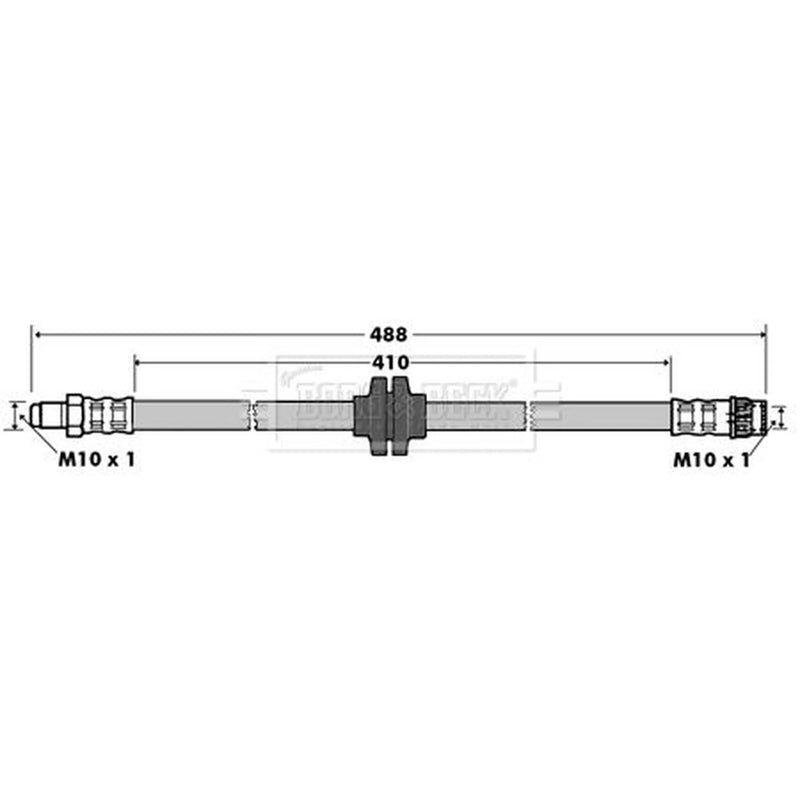 Borg & Beck Brake Hydraulic Hose Line Front Left BBH7364