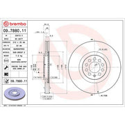 Brembo 2 x Internally Vented Front Brake Discs 09.7880.11