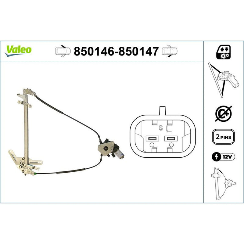 Valeo Electric Window Regulator Lifter Left Front 850146