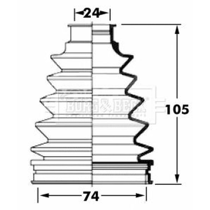 Borg & Beck Drive Shaft Bellow Kit Front Left Thermoplast BCB6059