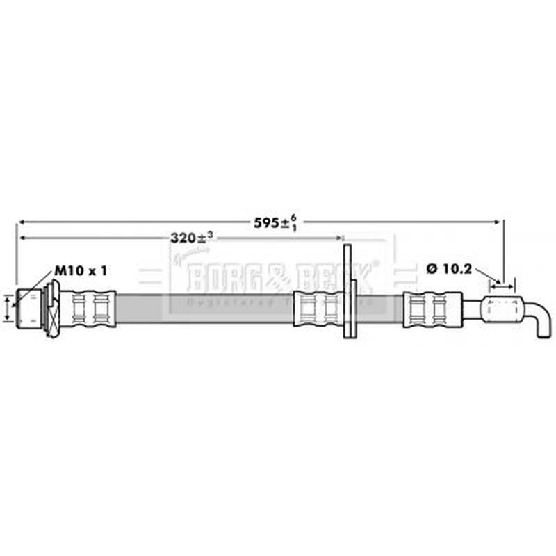 Borg & Beck Brake Hydraulic Hose Line Front Left BBH7236