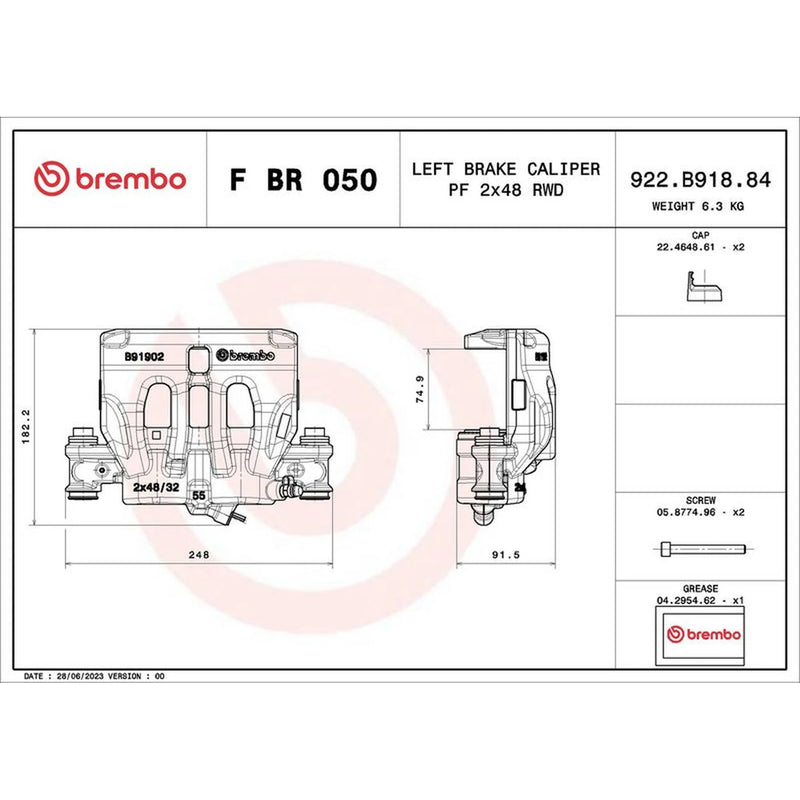 Brembo Brake Caliper Assembly Front Left FBR050