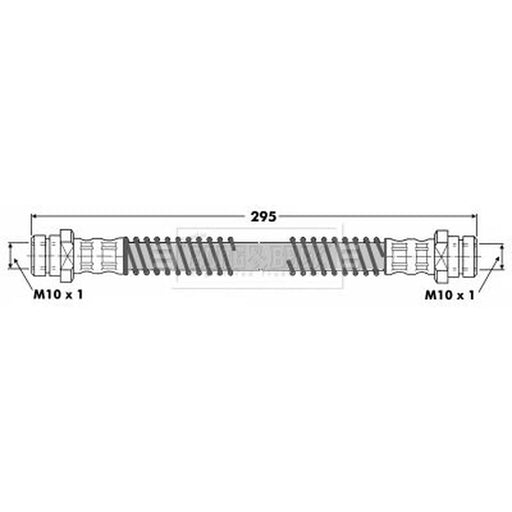 Borg & Beck Brake Hydraulic Hose Line Rear Left BBH7071